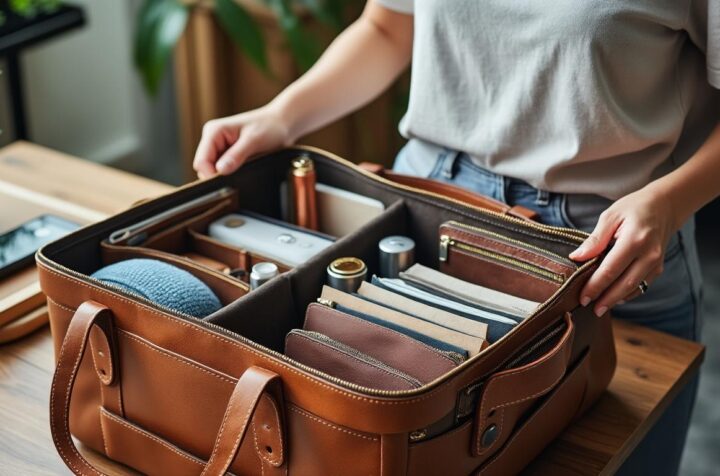 découvrez comment un organisateur de sac cabas optimise l'espace et la clarté de votre sac au quotidien. fini le désordre : tout est à portée de main et bien rangé !