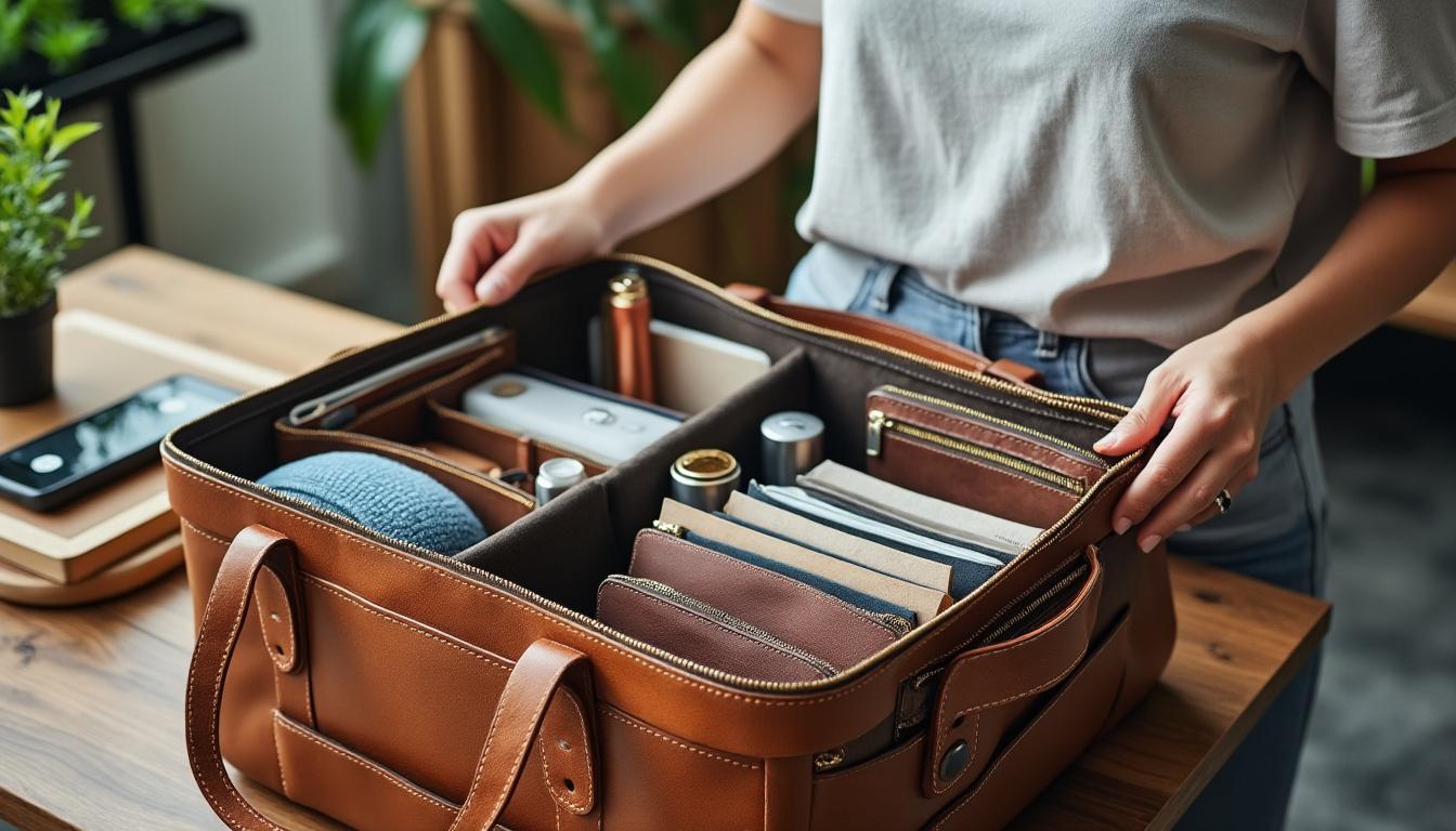 découvrez comment un organisateur de sac cabas optimise l'espace et la clarté de votre sac au quotidien. fini le désordre : tout est à portée de main et bien rangé !