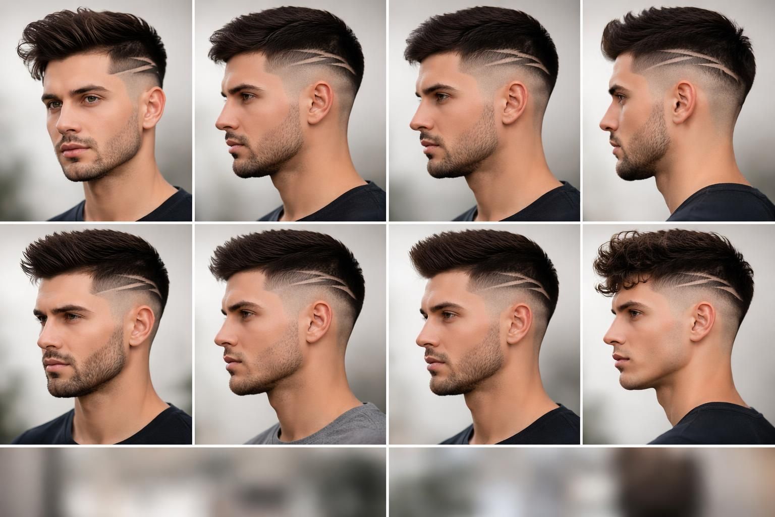 découvrez des idées tendance de coupes de cheveux homme dégradé avec trait en z, adaptées à chaque type de visage pour un style unique et personnalisé.